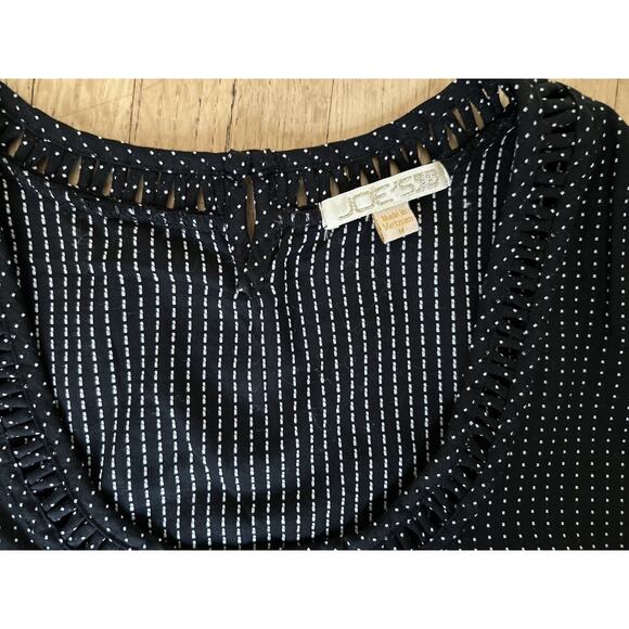 Joe's Jeans Polka Dot Ruffle Shift Dress Size M Black White - Picture 4 of 9